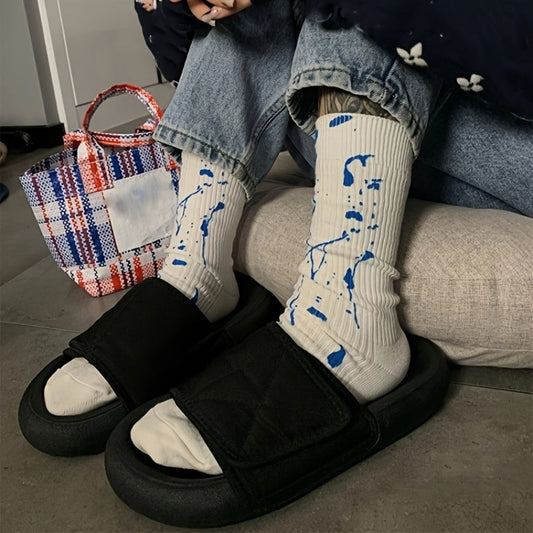 Abstract Mid Tube Socks