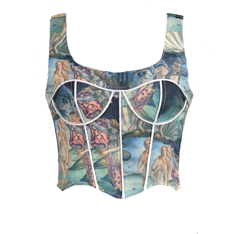 The birth of venus Corset Cami Crop Top