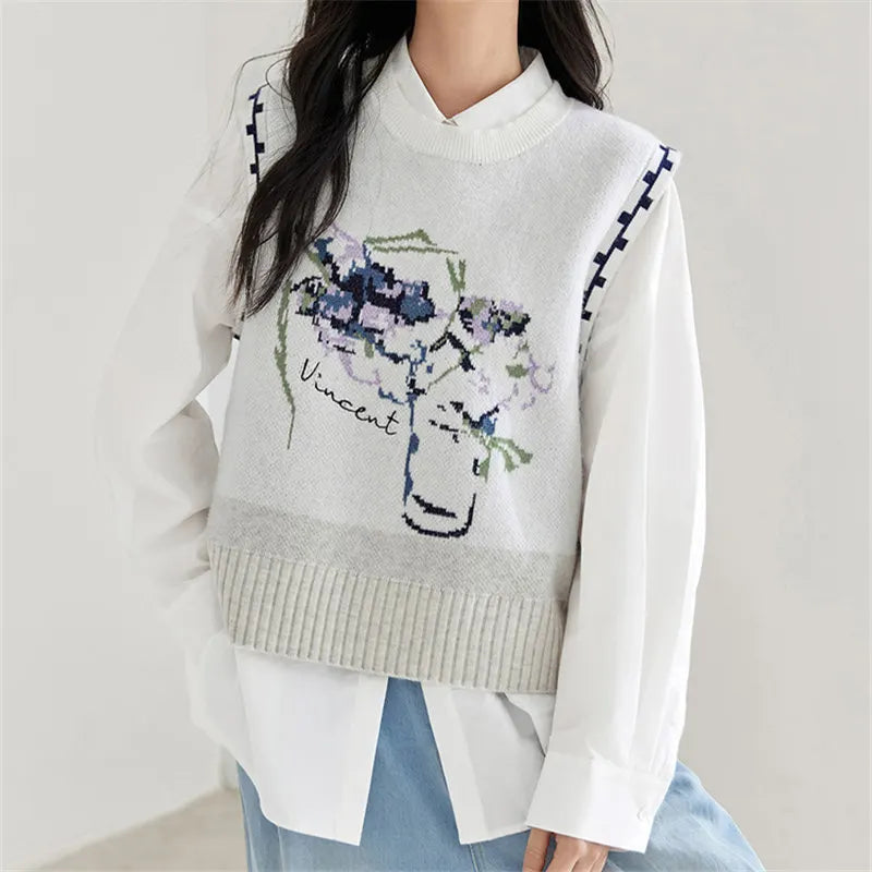 Vincent Van Gogh Sleeveless knitted Vest