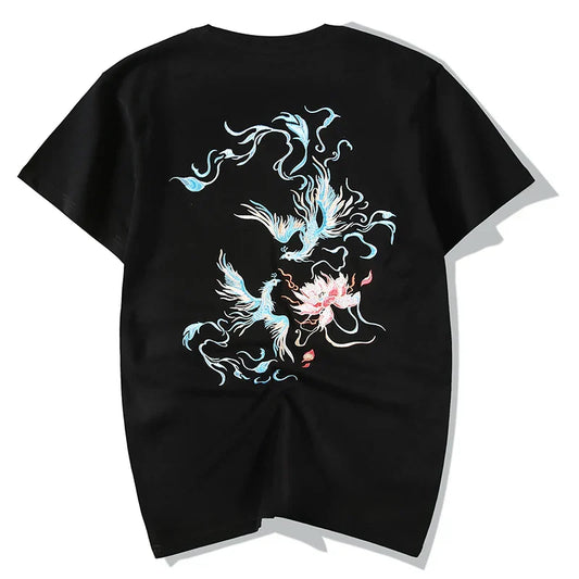 Embroidered Eternal Phoenix Dance T-shirt